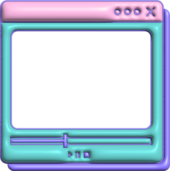 3D UI Window Mint Green and Pink Vaporwave png