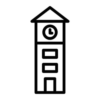 Tower Watch Line Icon Design vector