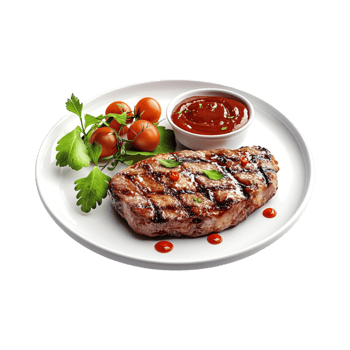 3D Rendering Minimalist Cartoon Style Plate of Food Against Transparent Background for Culinary Illustrations, Menu Graphics, or Branding Designs png