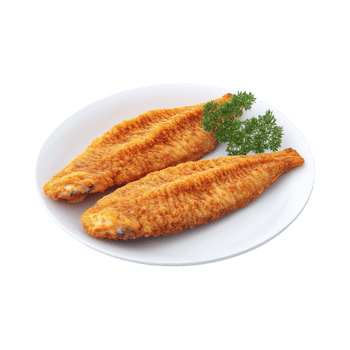 3D Minimalist Cartoon Style Tasty Fried Fish Clipart Against Transparent Background for Food Branding, Seafood Promotions, or Restaurant Design Projects png