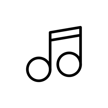Musical note line icon with simple and modern design png