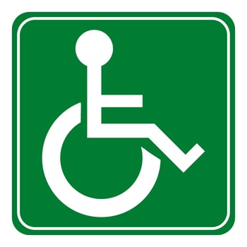 Disabled sign. Wheelchair, handicapped access sign vector