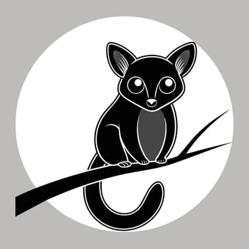 Flat Sugar Glider Silhouette in Spread Pose vector