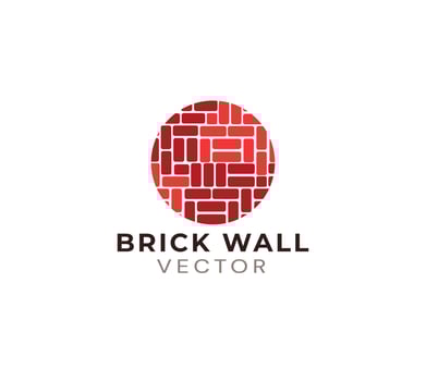 Unique brick wall logo vector
