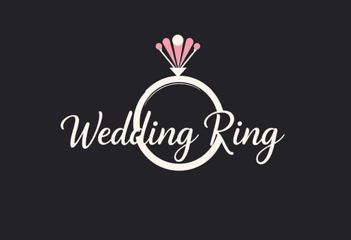 The wedding ring logo on a black background vector