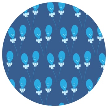 Unhappy Deflated balloons on rope Circle Background Blue Monday Day Greeting Circle Background idea. Isolates Wallpaper Thematic Cards Invite, poster or web promo banner, leaflets, labels, tags vector