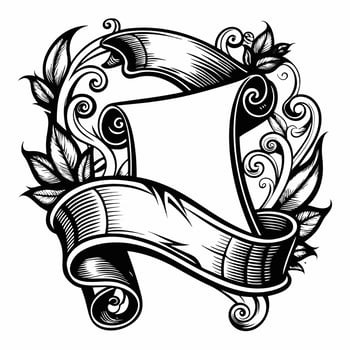 Vintage Scroll Banner with Ornate Floral Elements vector