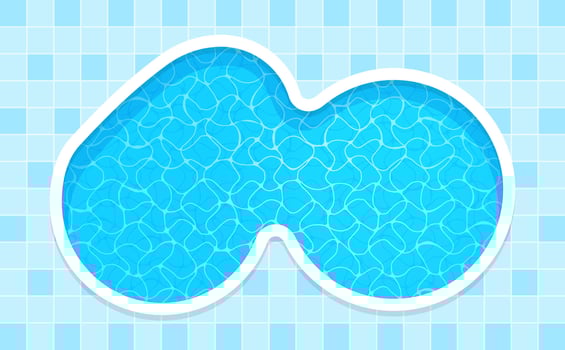 swimming pool in top view, beautiful water surface pool for background, water surface ripples and transparent reflection, summer pool party banner copy space text, holiday banner refreshing poolside vector