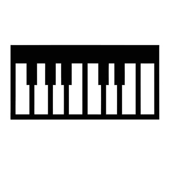 Minimalist Piano Keys Black And White Musical Instrument Graphic Illustration vector