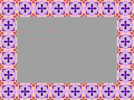 Seamless Floral Border Frame in Retro Style vector