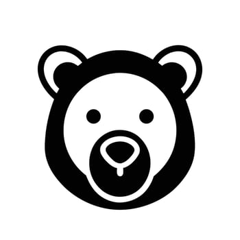 Minimalist Bear Head Illustration For Childrens Design Projects vector