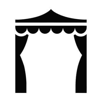 Black Silhouette Of Circus Tent Theater Stage With Curtains Entertainment Concept vector