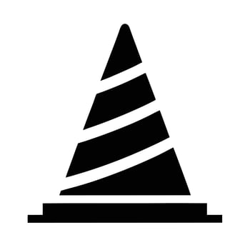 Simple Black And White Traffic Cone Illustration For Road Safety vector