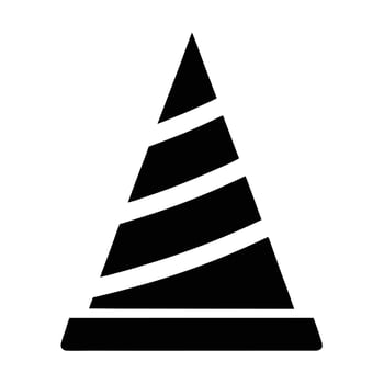 Illustration Of A Striped Traffic Cone Road Construction Barrier Safety Sign vector