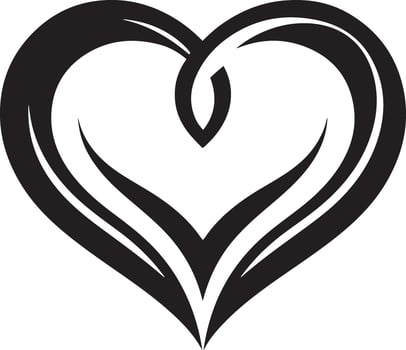 Abstract Silhouette Heart Line Art Design vector