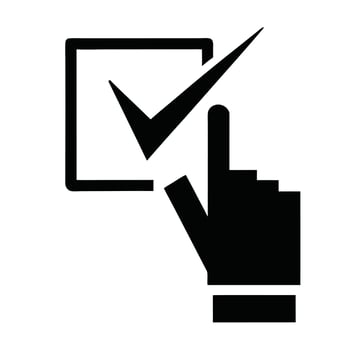 Hand Selecting Checkbox Icon Choice Confirmation Verification Acceptance Approval Done Tick vector