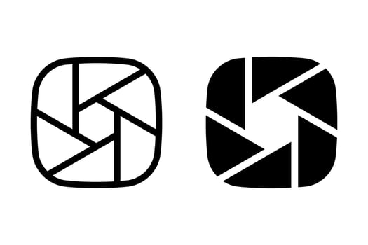 camera aperture icon. simple geometric design is perfect for representing photography, cameras, lens symbol vector