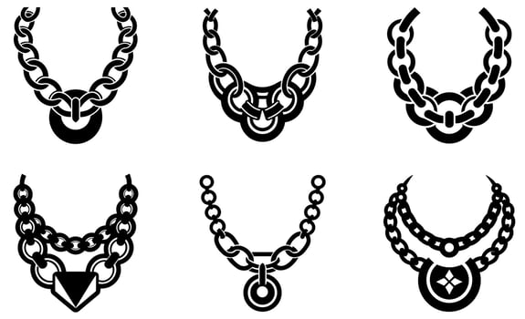 Black Silhouette Necklace vector