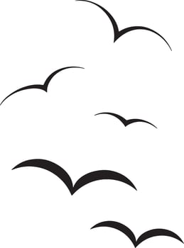 Flying Bird Silhouette Icons Set. vector