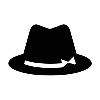 Isolated Fedora Hat Icon Illustration Black And White Style Symbol Design vector
