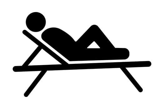 stickman relaxing on sofa alone, stick figure man lying down, human silhouette icon. vector