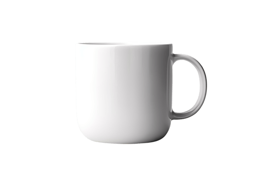 Blank top white coffee cup isolated on a transparent background png
