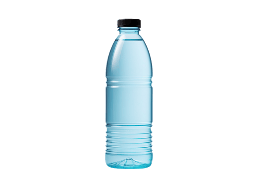 blue plastic water bottle isolated on transparent background png