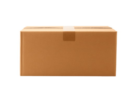 blank brown cardboard box isolated on a transparent background png