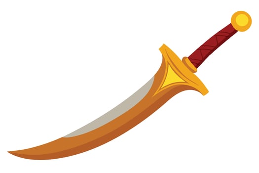 Elegant Cartoon Dagger with Ornate Design vector