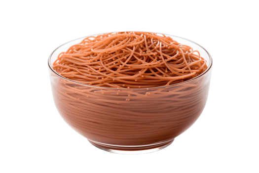 brown spaghetti and buckwheat in cup isolated on transparent background png