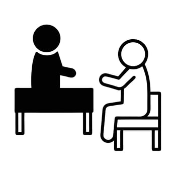 Business Meeting Icon Illustration Office Conversation And Discussion vector
