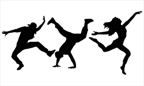 silhouettes of dancing people Illustration vector
