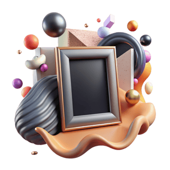 beautiful artistic Empty Photo Frame on Table Isolated high resolution png