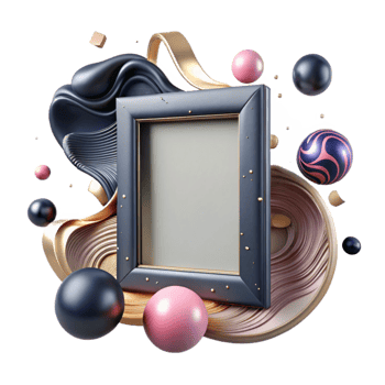 beautiful artistic Empty Picture Frame New Chapter Transparent Background authentic png