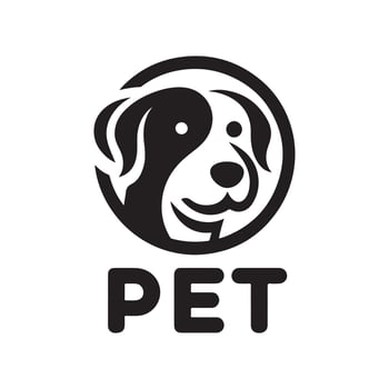 Dog Head Logo Silhouette Isolated on White Background vector