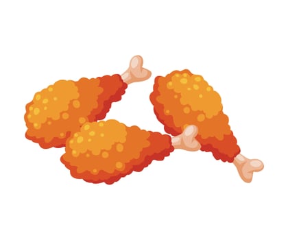 Fried Chicken Drumsticks, Fast Food Meal Illustration vector