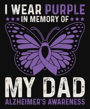 I Wear Purple in Memory of My Dad Butterfly Awareness design perfect for t shirts, awareness campaigns, digital prints, and stickers. vector