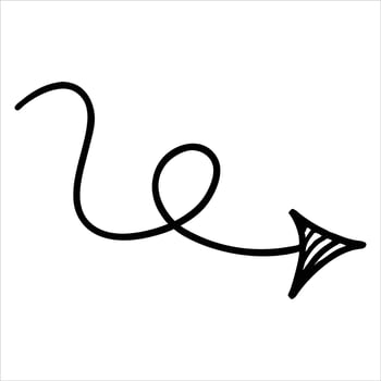 A black and white drawing of an arrow vector
