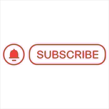 Subscribe button red icon on white background vector