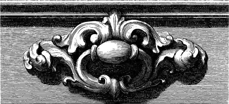Vintage ornate wood carving with intricate baroque style details. vector