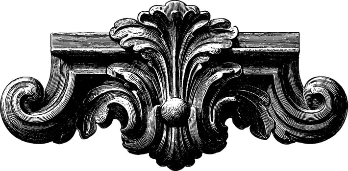 Ornate baroque decorative element with intricate scrollwork design. vector