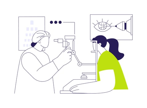 Laser vision correction surgery abstract concept illustration. vector