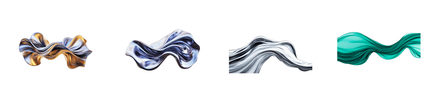 Colorful abstract wave designs with smooth textures and shapes png