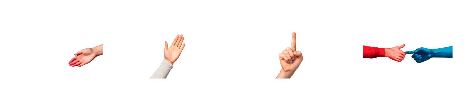 Hands gesturing signals with a transparent background for various uses png