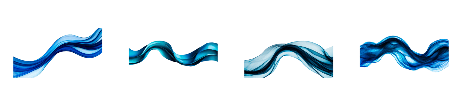 Abstract blue wave patterns with transparent background for design use png