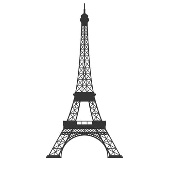 Eiffel Tower silhouette in minimal design style featuring detailed art vector