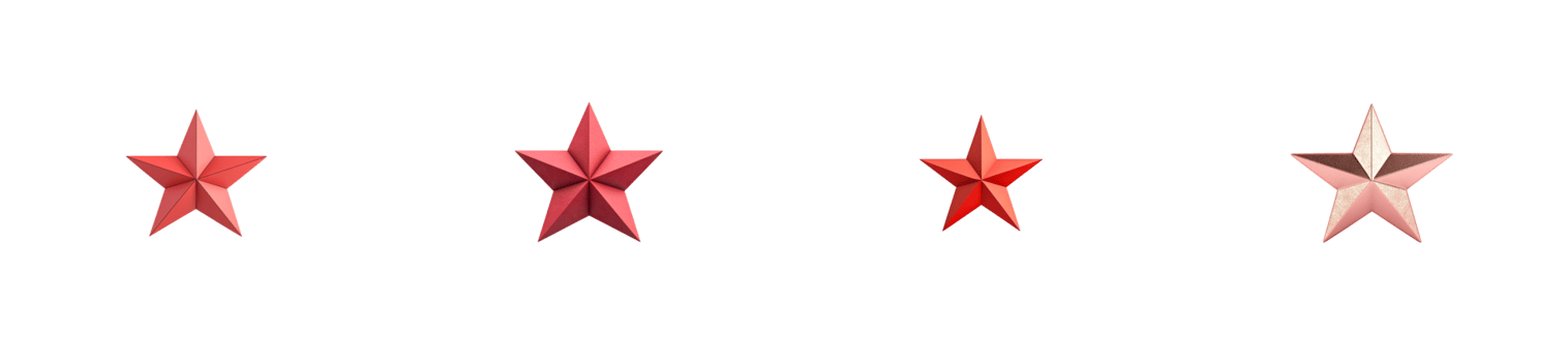 Colorful stars in a line on a clear background png