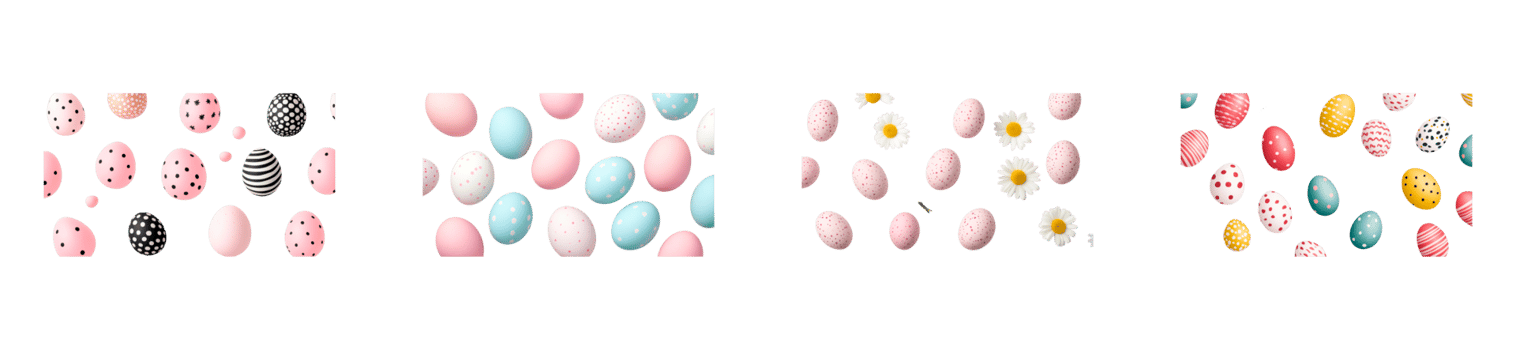 Colorful collection of easter eggs decorated with patterns and flowers png