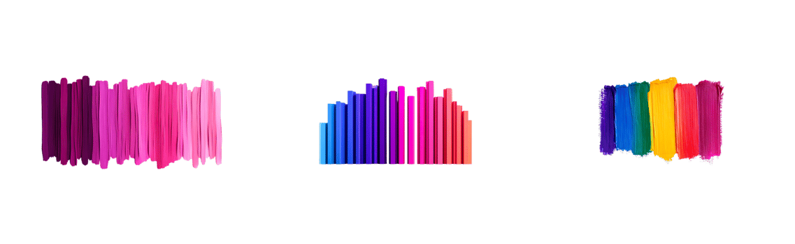 Colorful paint strokes showcasing vibrant hues and textures png