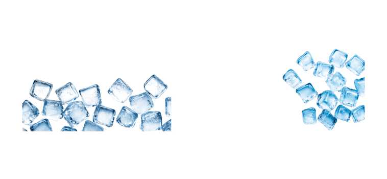 Clear ice cubes on a transparent background for creative use png